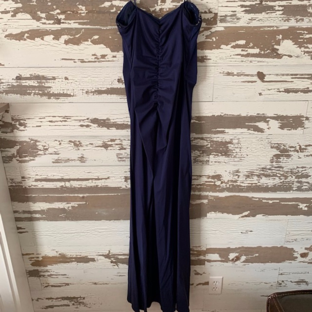 Navy Blue  Embellished  Long Gown - Picture 3 of 3